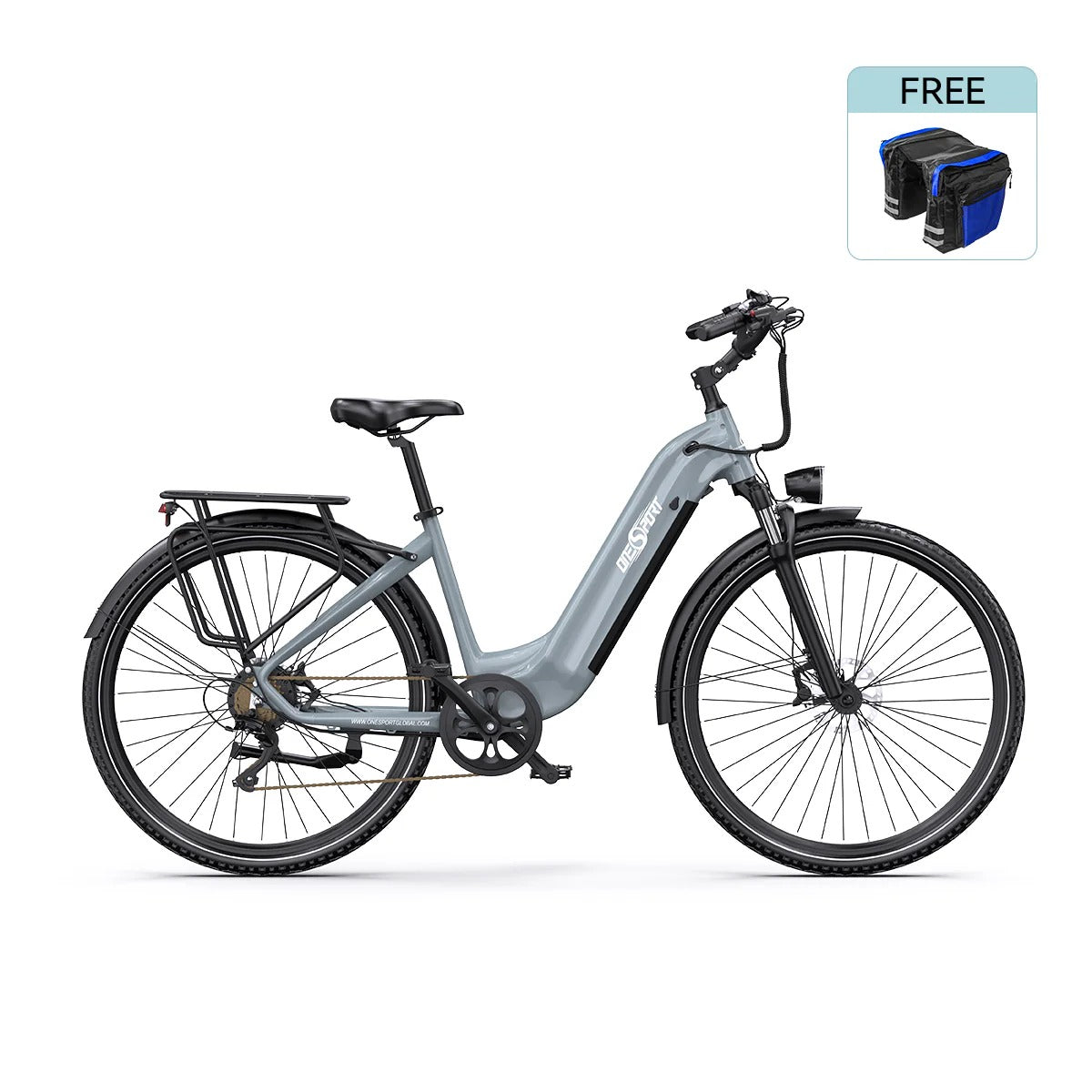 OneSport OT05 27,5" Bicicleta eléctrica urbana Motor de 250 W Batería de 36 V 18,2 Ah Aplicación de soporte