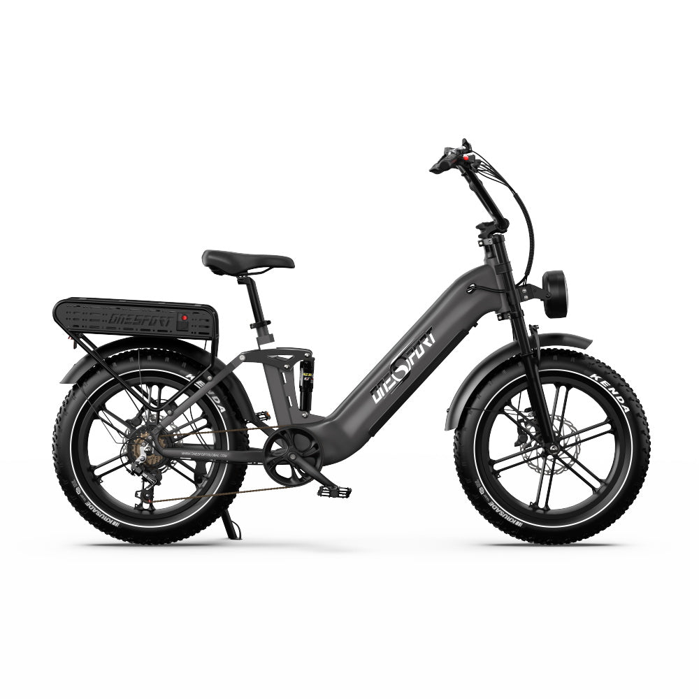 ONESPORT OT08 PRO 20" Full Suspension Fat Tire Electric Bike 500W  Motor 48V 18Ah*2 Dual Battery