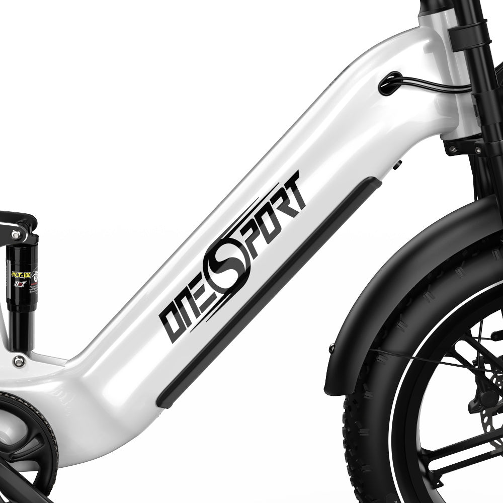 ONESPORT OT08 PRO 20" Full Suspension Fat Tire Electric Bike 500W  Motor 48V 18Ah*2 Dual Battery