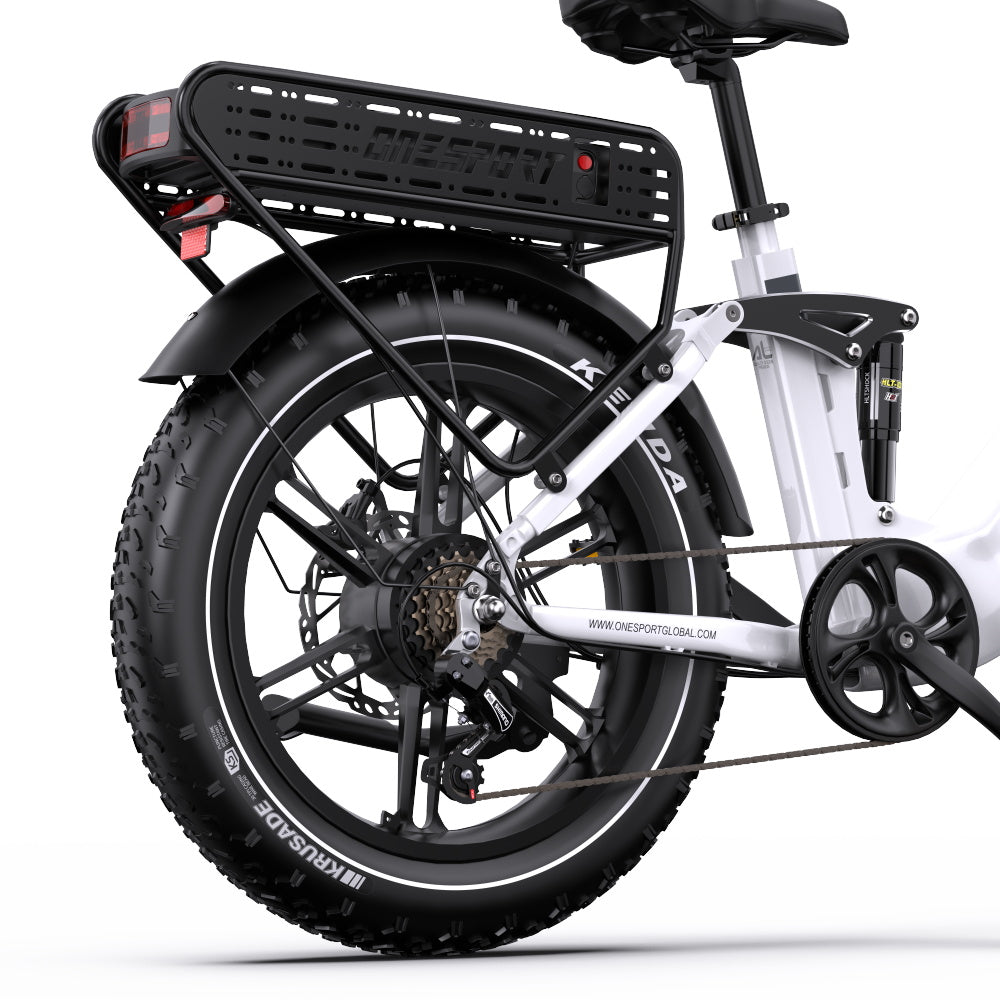 ONESPORT OT08 PRO 20" Full Suspension Fat Tire Electric Bike 500W  Motor 48V 18Ah*2 Dual Battery