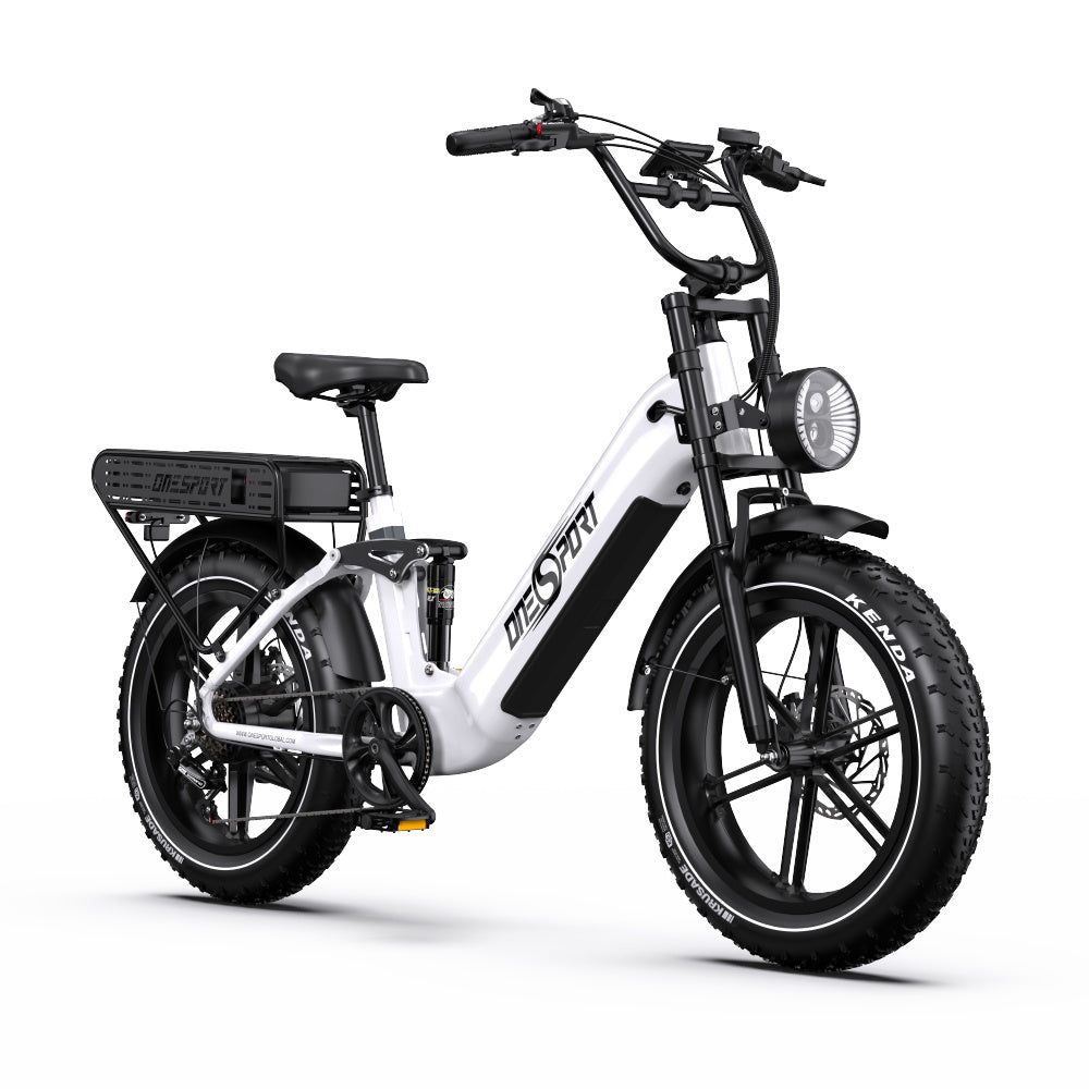 ONESPORT OT08 PRO 20" Full Suspension Fat Tire Electric Bike 500W  Motor 48V 18Ah*2 Dual Battery