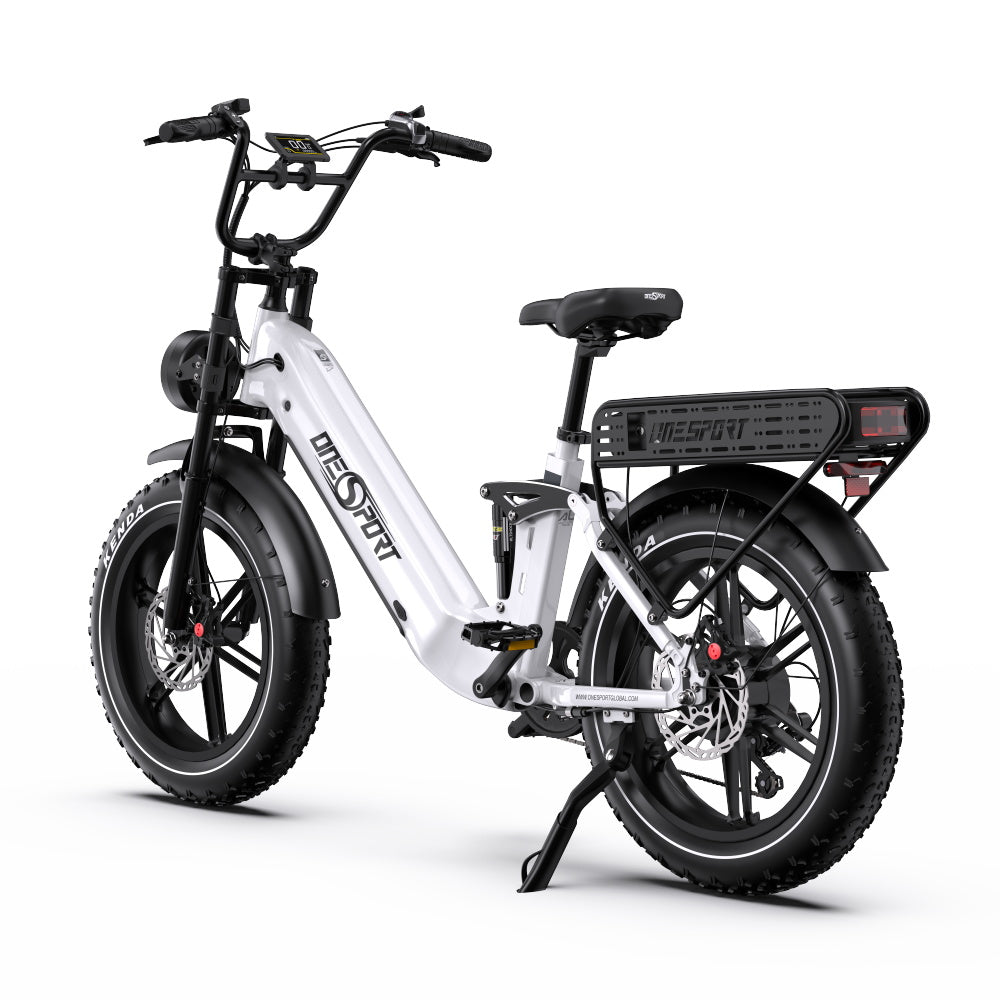 ONESPORT OT08 PRO 20" Full Suspension Fat Tire Electric Bike 500W  Motor 48V 18Ah*2 Dual Battery