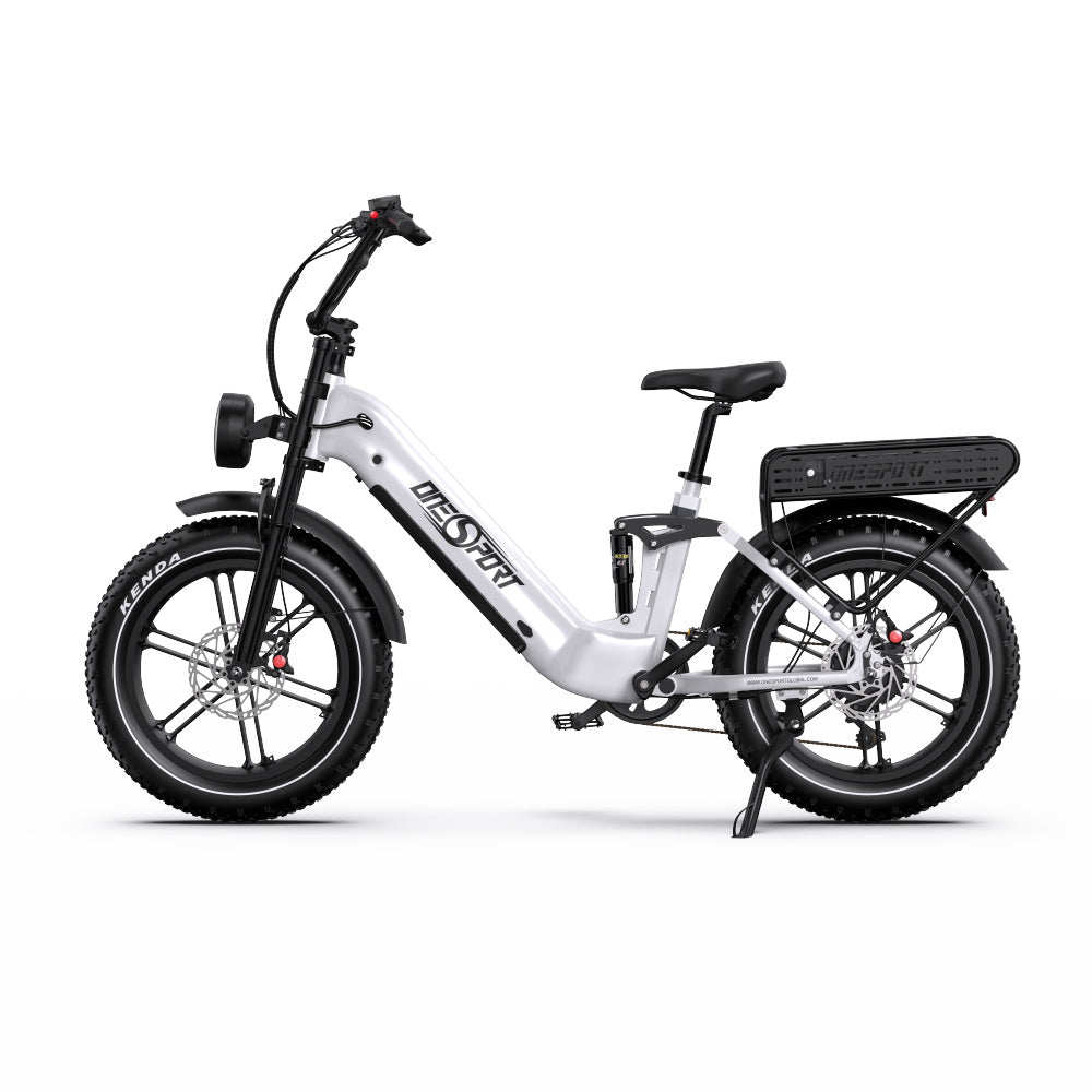 ONESPORT OT08 PRO 20" Full Suspension Fat Tire Electric Bike 500W  Motor 48V 18Ah*2 Dual Battery
