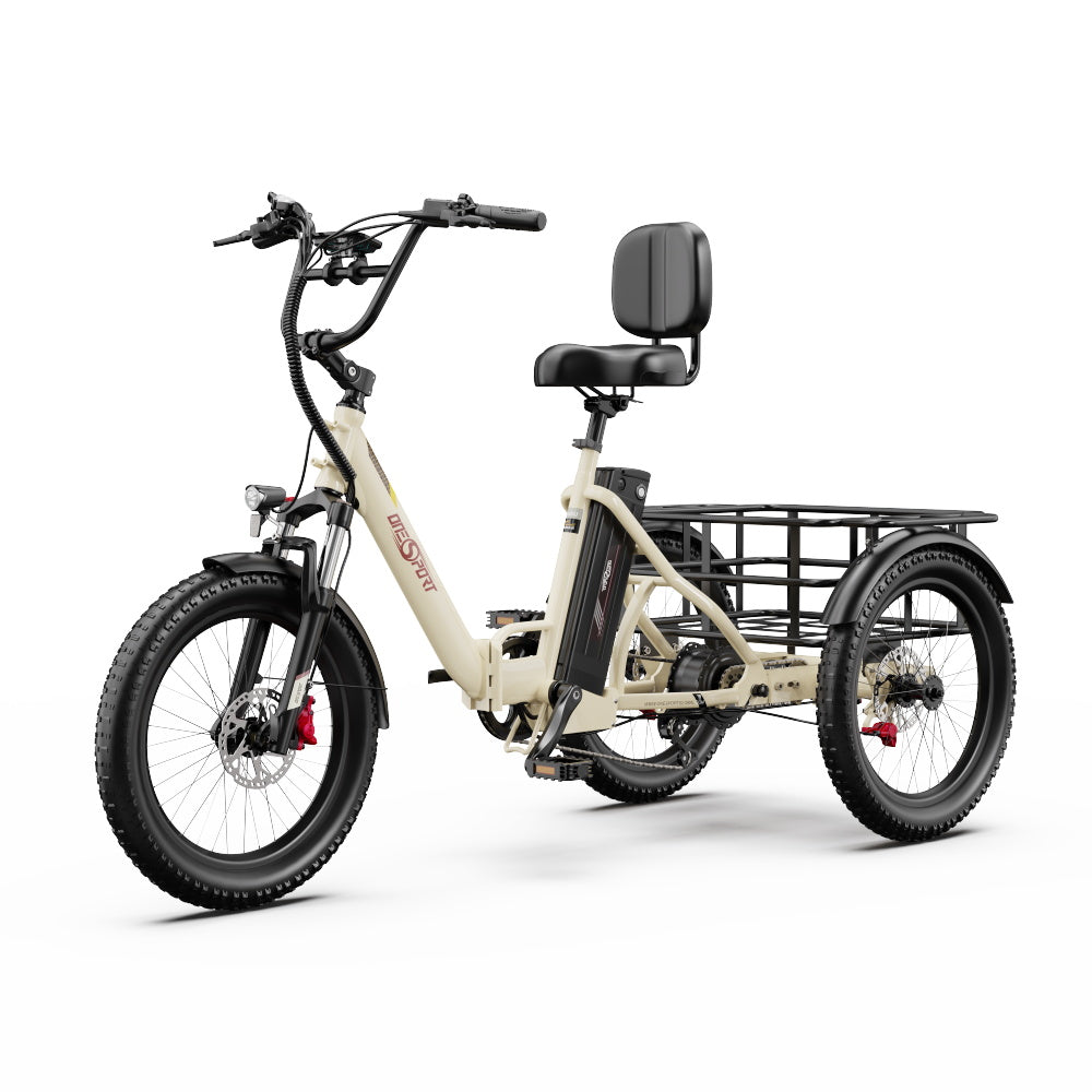 ONESPORT OT30 PRO  20" 3-Wheel Folding E-Trike 500W Motor 48V 18Ah Battery