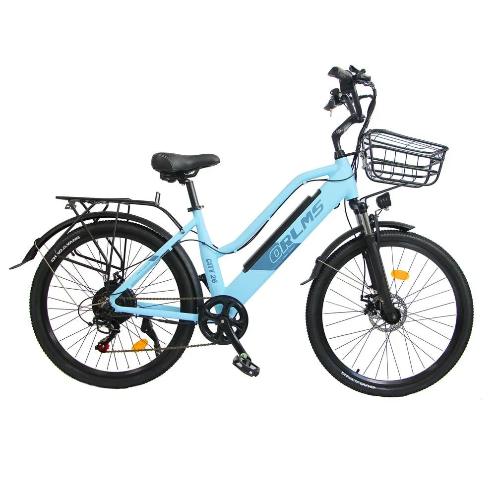 ORLMS CITY BIKE 26" Step-through E-Bike For Women 500W Motor 48V 15AH Battery