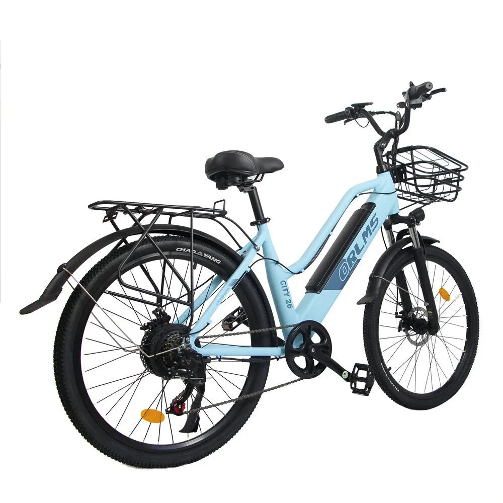 ORLMS CITY BIKE 26" Step-through E-Bike For Women 500W Motor 48V 15AH Battery