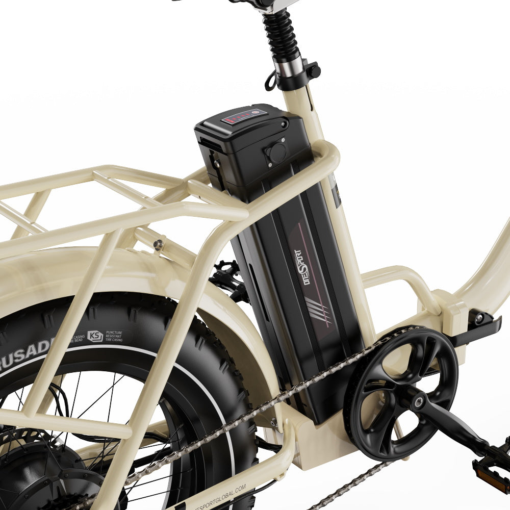 OneSport OT16-2 Bicicleta eléctrica plegable de 20 pulgadas, motor de 250 W, batería de 48 V y 15,6 Ah, compatible con aplicación