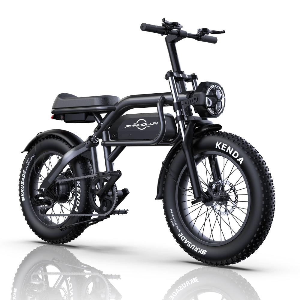 PHNHOLUN C8 20" Retro Electric Dirt Bike MTB 1500W Motor 48V 20Ah Battery
