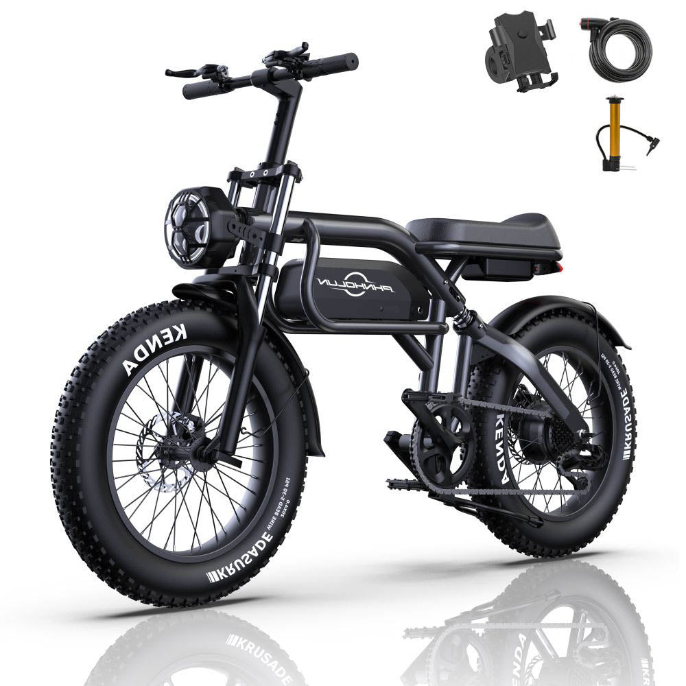 PHNHOLUN C8 20" Retro Electric Dirt Bike MTB 1500W Motor 48V 20Ah Battery