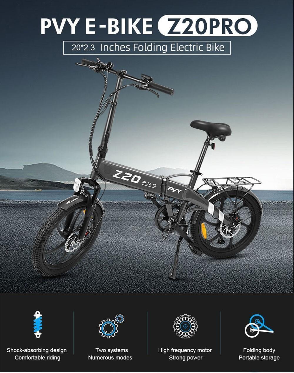 PVY Z20 Pro 20*2.3'' Electric Commuter Bike 500W Motor 36V 10.4Ah Battery