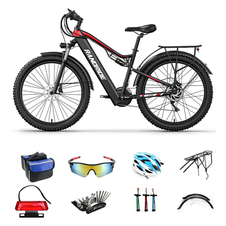 RANDRIDE YG90B 27.5"/29" Electric Mountain Bike 1000W Motor 48V 17Ah Battery