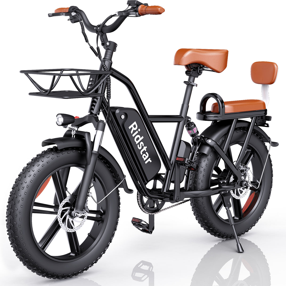 RIDSTAR FM001 20" 1000W Motor 2-Seater Fat-tire Electric Bike 48V 15Ah Battery