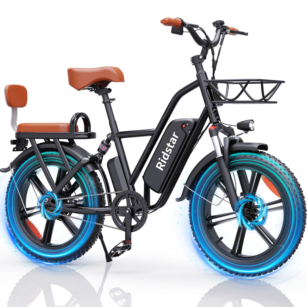 RIDSTAR FM001 20" 1000W Motor 2-Seater Fat-tire Electric Bike 48V 15Ah Battery