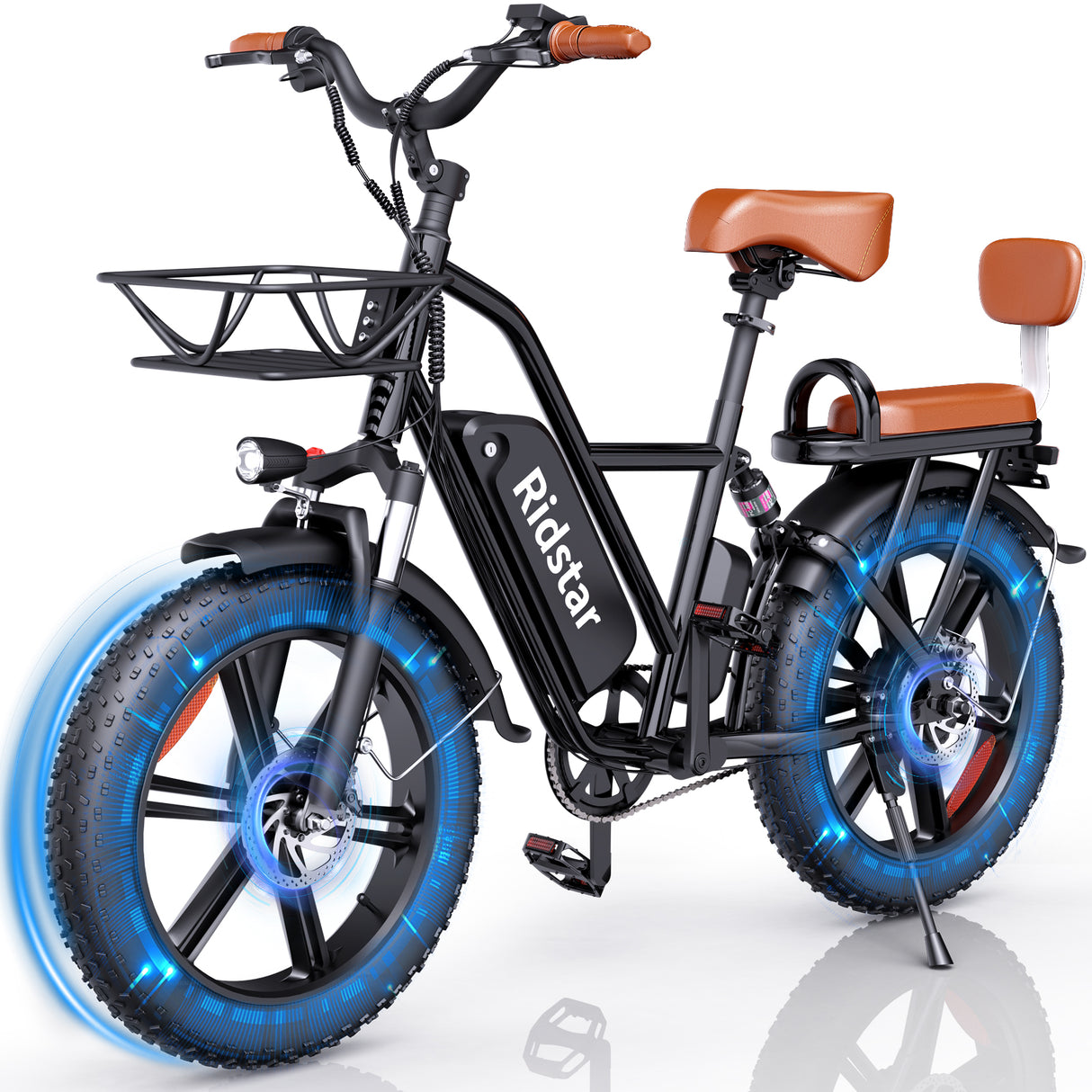 RIDSTAR FM001 20" 1000W Motor 2-Seater Fat-tire Electric Bike 48V 15Ah Battery