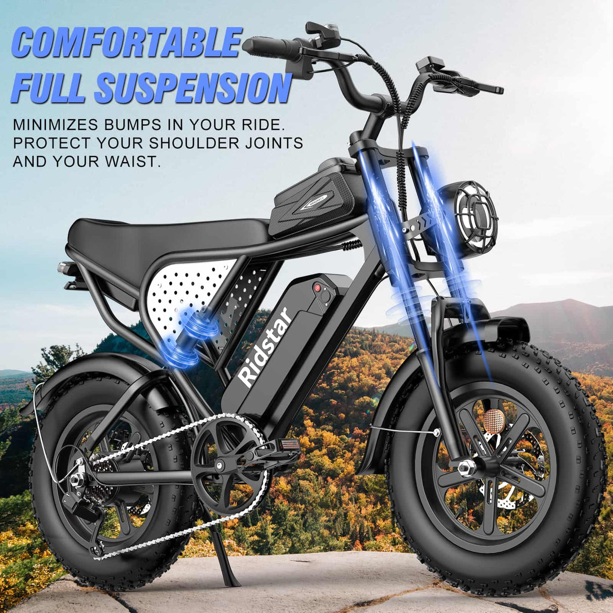 RIDSTAR Q16 16" Fat Tires Electric Bikes 750W Motor 48V 20Ah Battery
