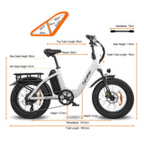 CYRUSHER Rumble 20" Step-through Electric Bike 500W Motor 48V 18Ah Battery