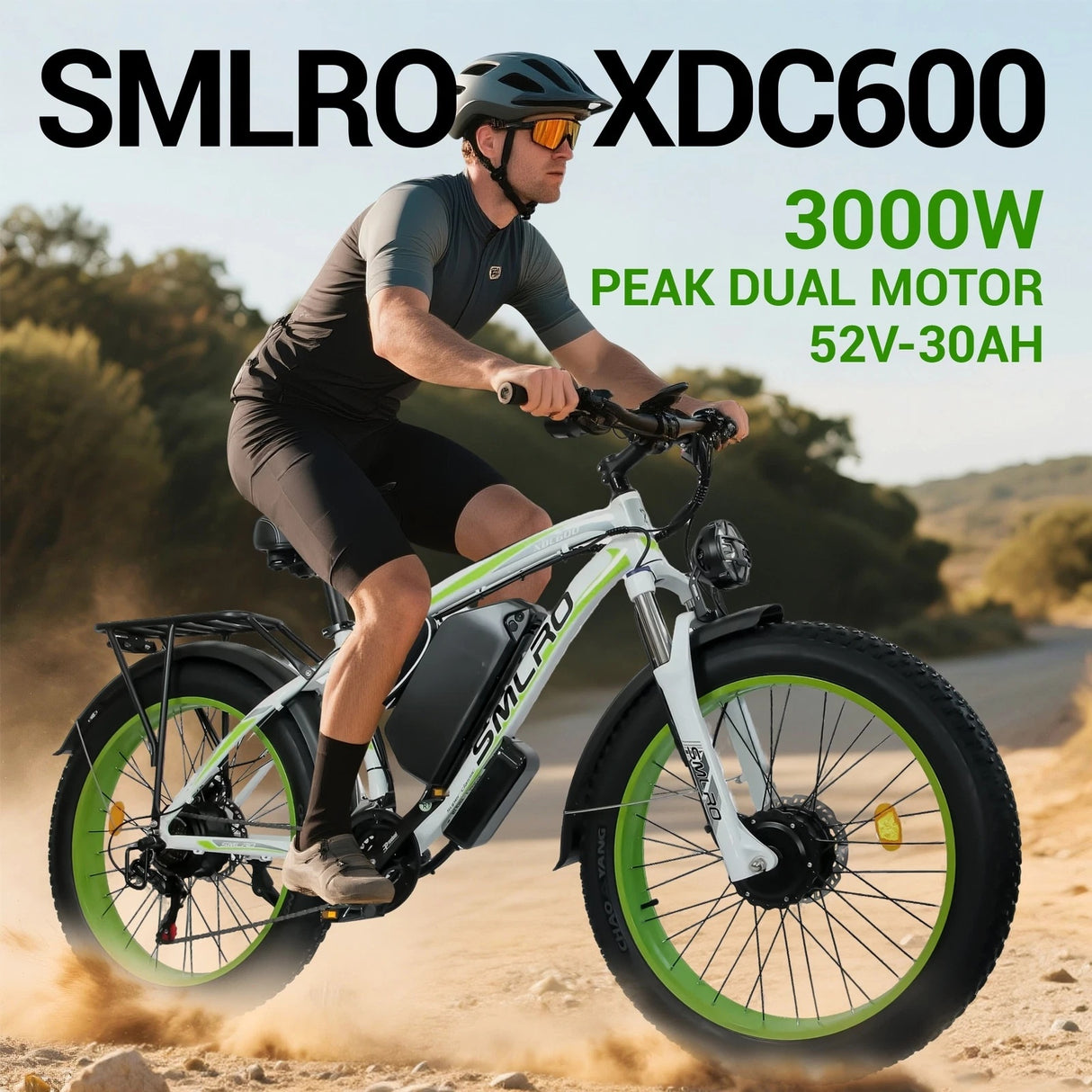 SMLRO XDC600 26" Off-road Electric Bike Dual Motor 2000W 52V 30Ah Battery