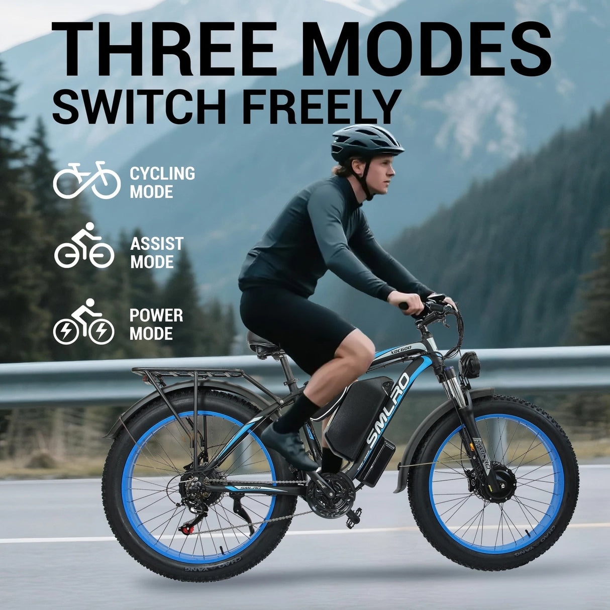 SMLRO XDC600 26" Off-road Electric Bike Dual Motor 2000W 52V 30Ah Battery