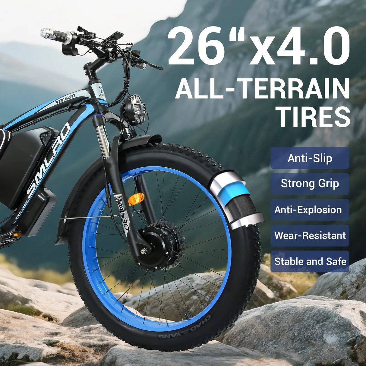 SMLRO XDC600 26" Off-road Electric Bike Dual Motor 2000W 52V 30Ah Battery