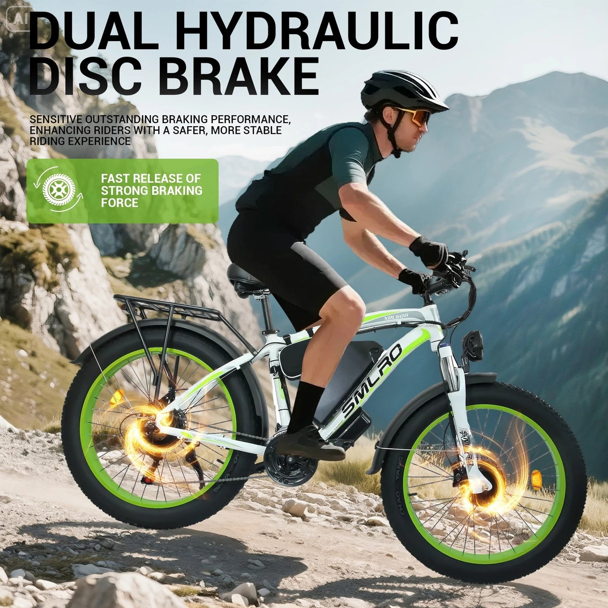 SMLRO XDC600 26" Off-road Electric Bike Dual Motor 2000W 52V 30Ah Battery