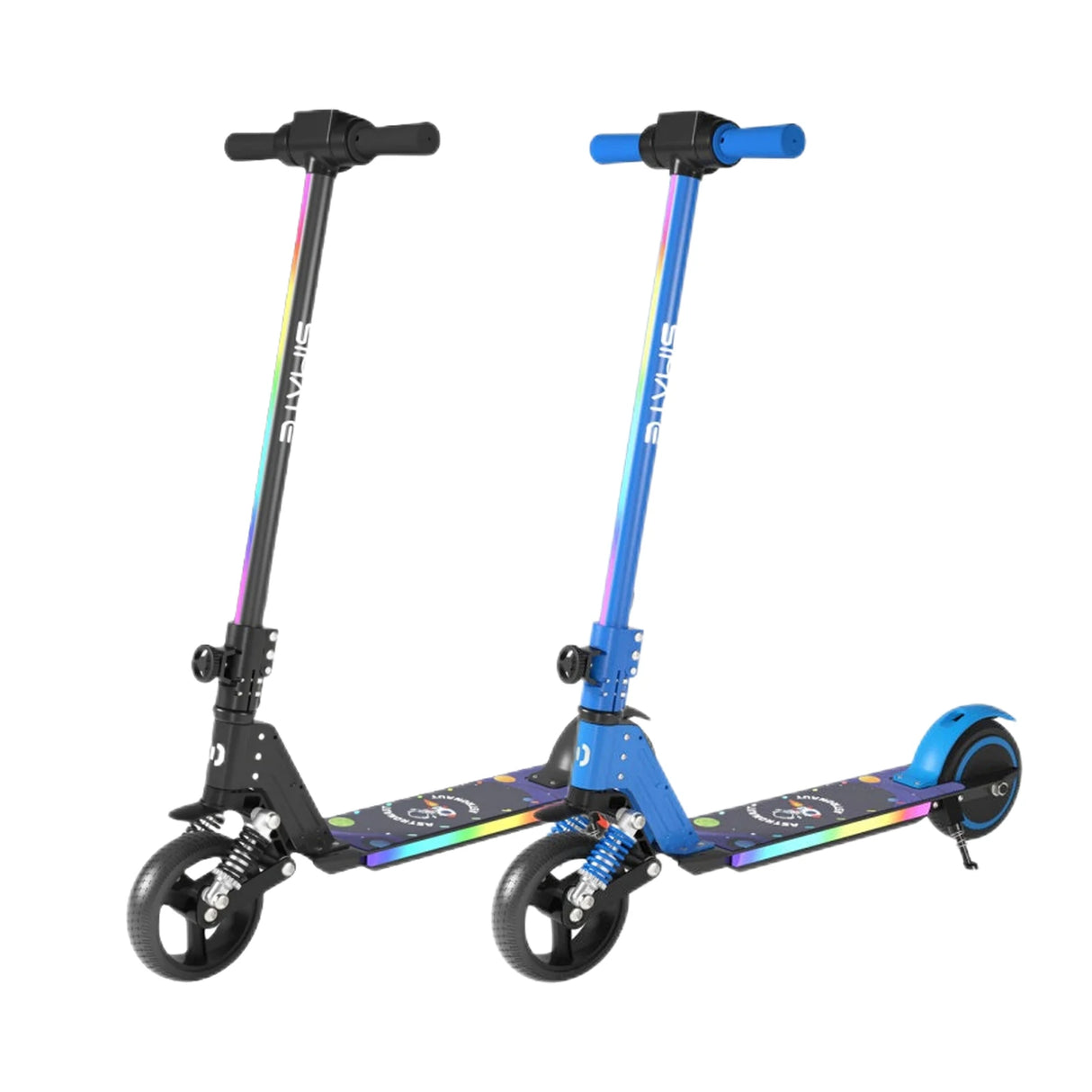 Simate S5 - Patinete eléctrico con luz flash para niños, motor de 130 W, batería de 24 V y 2,5 Ah