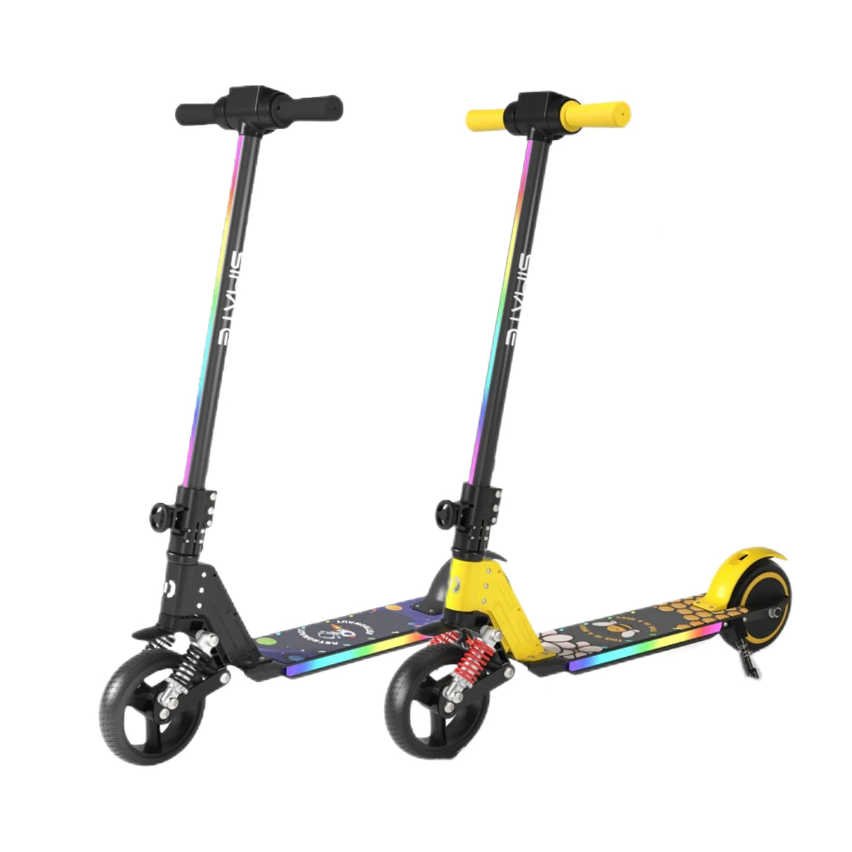 Simate S5 - Patinete eléctrico con luz flash para niños, motor de 130 W, batería de 24 V y 2,5 Ah