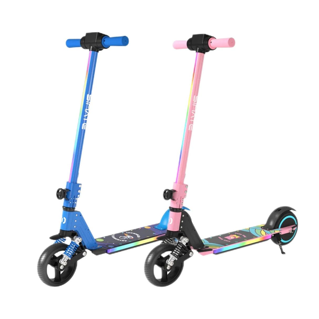 Simate S5 - Patinete eléctrico con luz flash para niños, motor de 130 W, batería de 24 V y 2,5 Ah