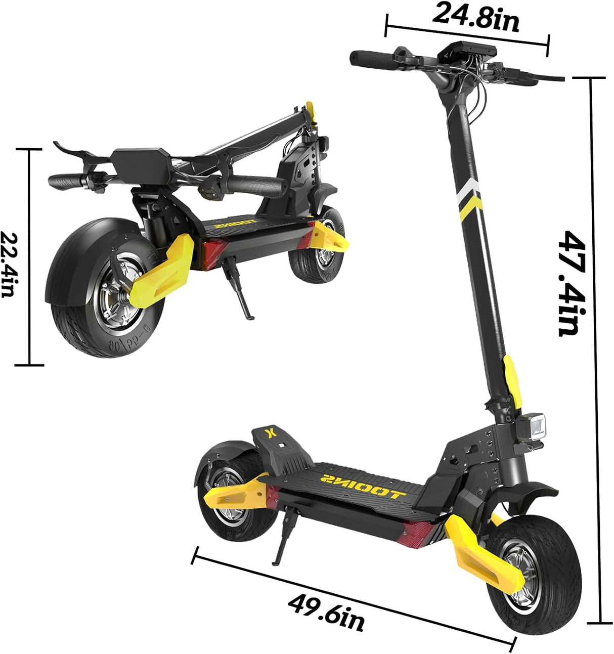 TOOINS X2 10" Electric Scooter Dual Motor 2000W 48V 21Ah Battery