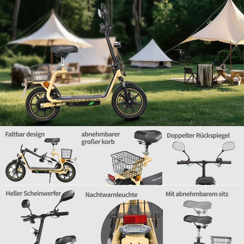 TWOFISH M5 Elite-E 14" Folding Electric Scooter 500W Motor 48V 13Ah Battery