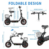 TWOFISH M5 Pro-S 12" Foldable E-Scooter 500W Motor 48V 13Ah Battery
