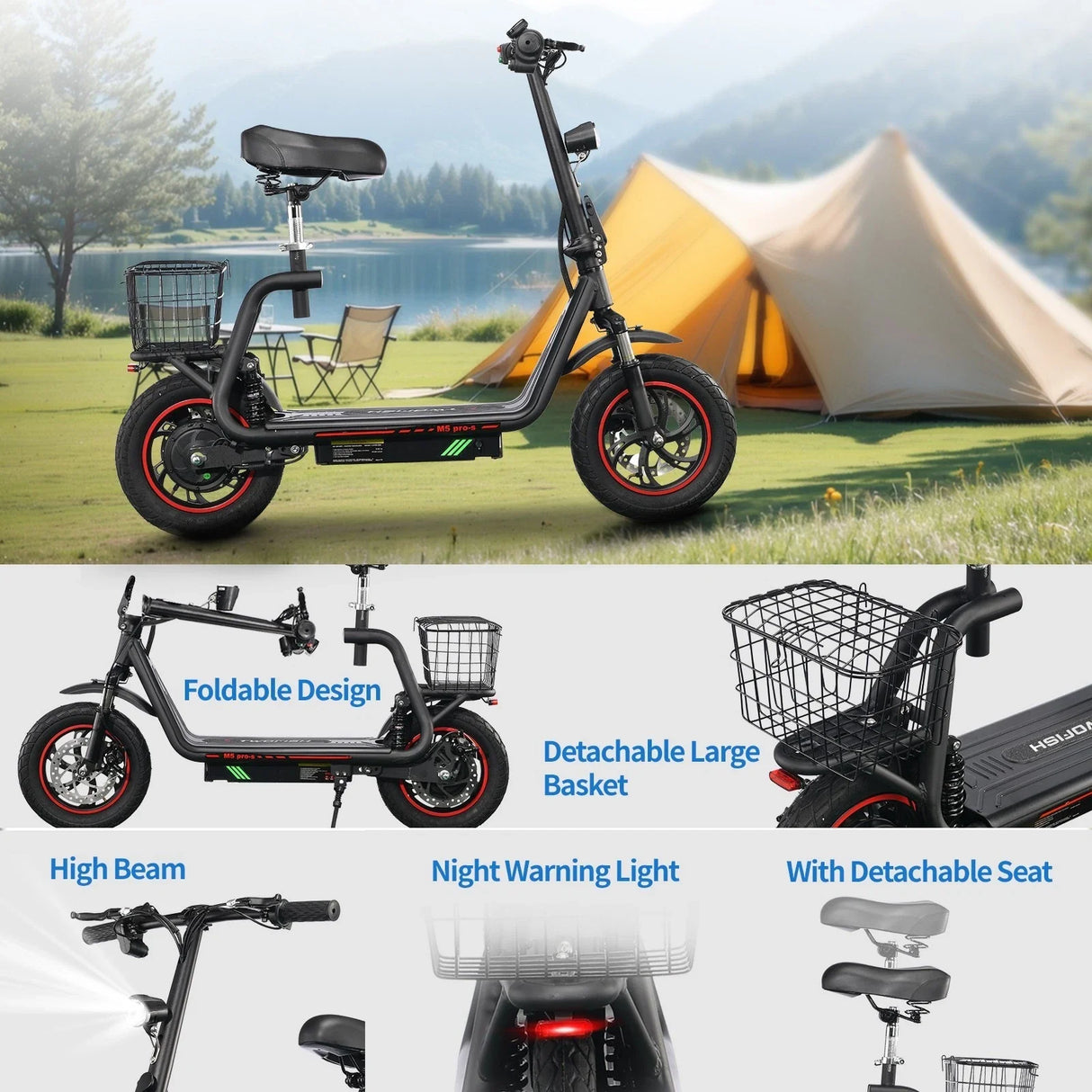 TWOFISH M5 Pro-S 12" Foldable E-Scooter 500W Motor 48V 13Ah Battery