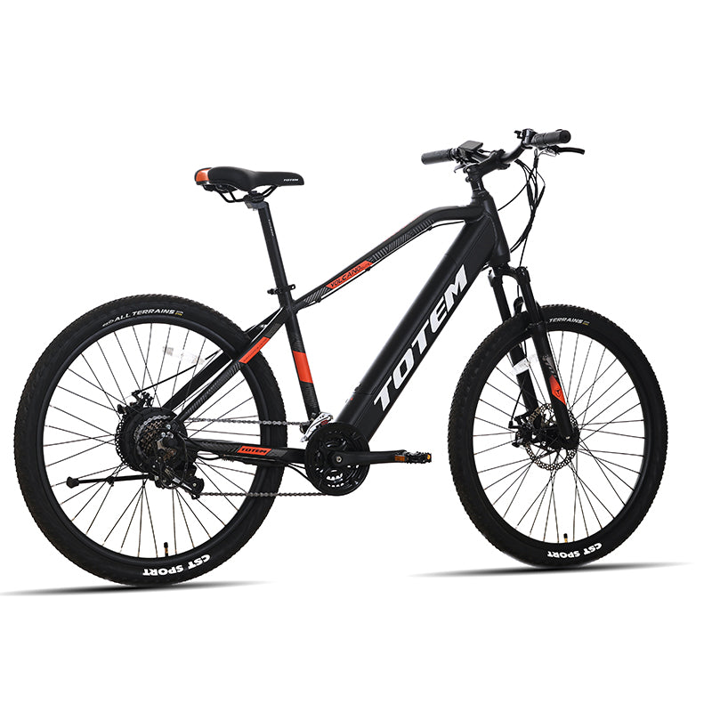 Totem Volcano Electric Mountain Bike with Fenders 500W Rear HUB Motor 48V 10.4Ah Battery