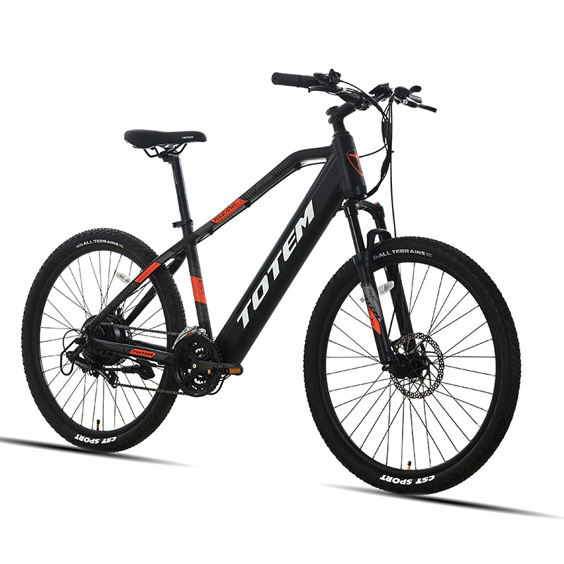 Totem Volcano Electric Mountain Bike with Fenders 500W Rear HUB Motor 48V 10.4Ah Battery