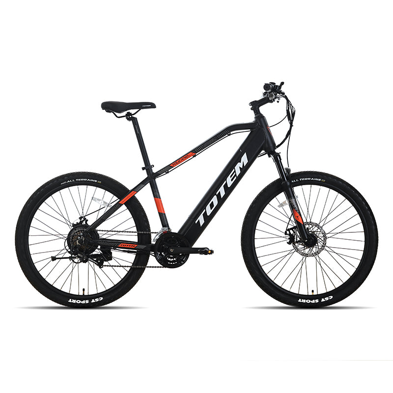 Totem Volcano Electric Mountain Bike with Fenders 500W Rear HUB Motor 48V 10.4Ah Battery