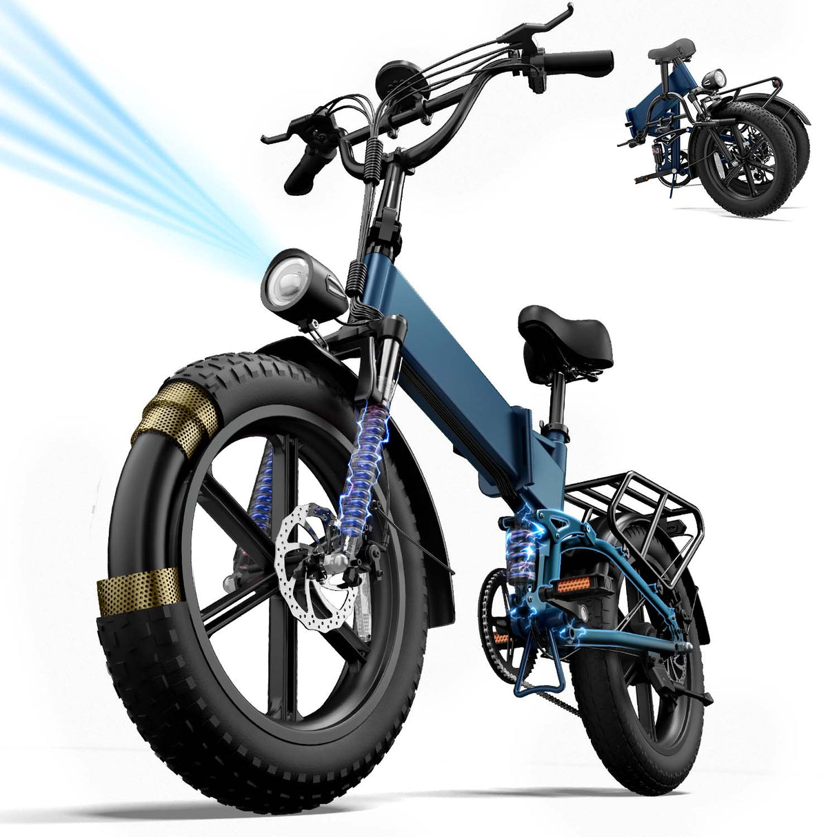 URLIFE T5 20"Folding Electric Bike 1500W Peak Motor 48V 13Ah Battery (US edition)