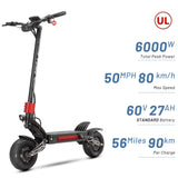 YUME Raptor 11" All-Terrain Electric Scooter 3000W*2 Dual Motors 60V 27Ah/30Ah Battery