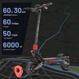 YUME Raptor 11" All-Terrain Electric Scooter 3000W*2 Dual Motors 60V 27Ah/30Ah Battery