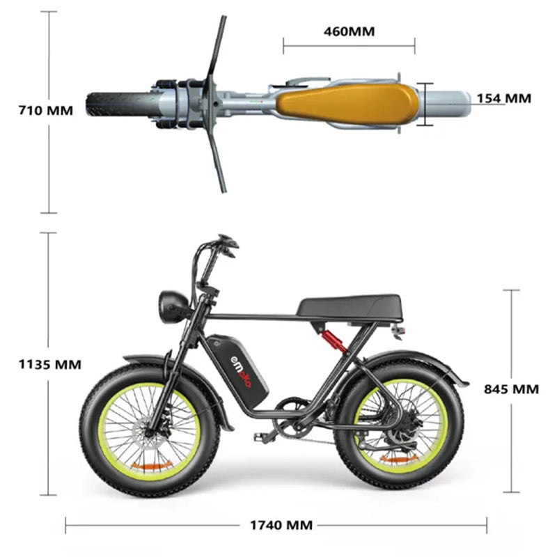 EMOKO C91 20'' Fat Tire Electric All-Terrain Bike 1000w Motor 48V 20Ah Battery