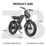 Idpoo IM-J1 Fat Tires Bici Elettrica Motore Brushless 500W Batteria 48V 15Ah