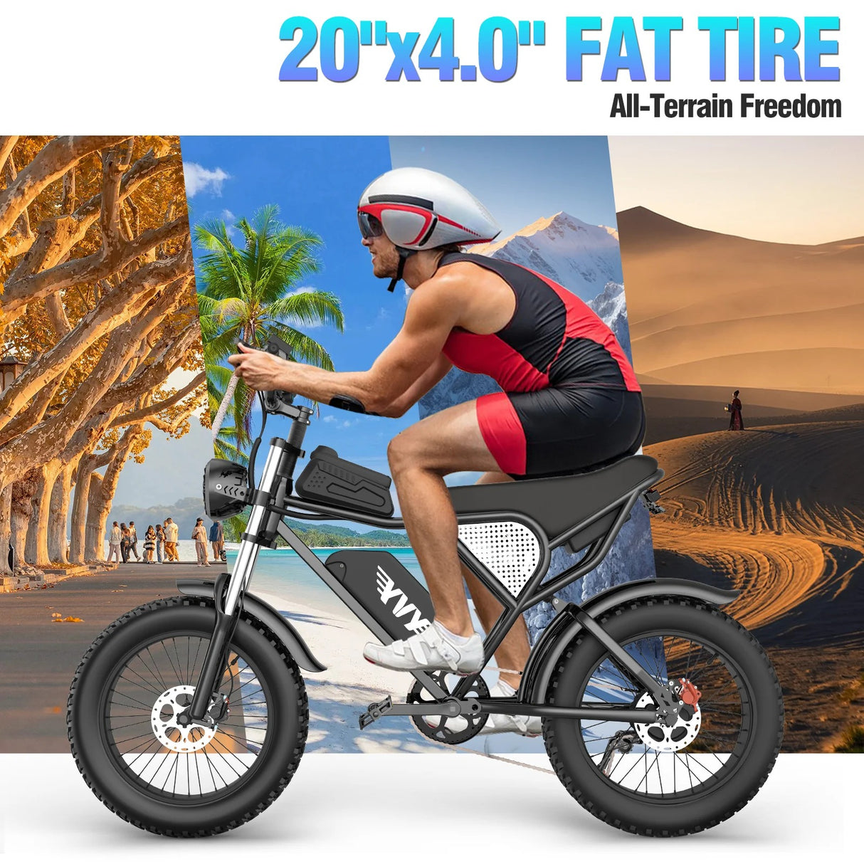 YVY C20(Q20) 20" Fat Tires Electric Bikes 1500W Motor 48V 20Ah Battery