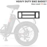 INVANTI TIDE2/ EB11 Electric Bike Rear Bike Basket,Heavy Duty Bicycle Rear Basket