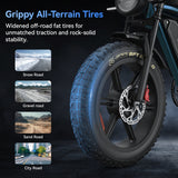 JANSNO X70 Pro 20" Off Road Electric Bike Peak 1500W Motor 48V 37Ah Battery