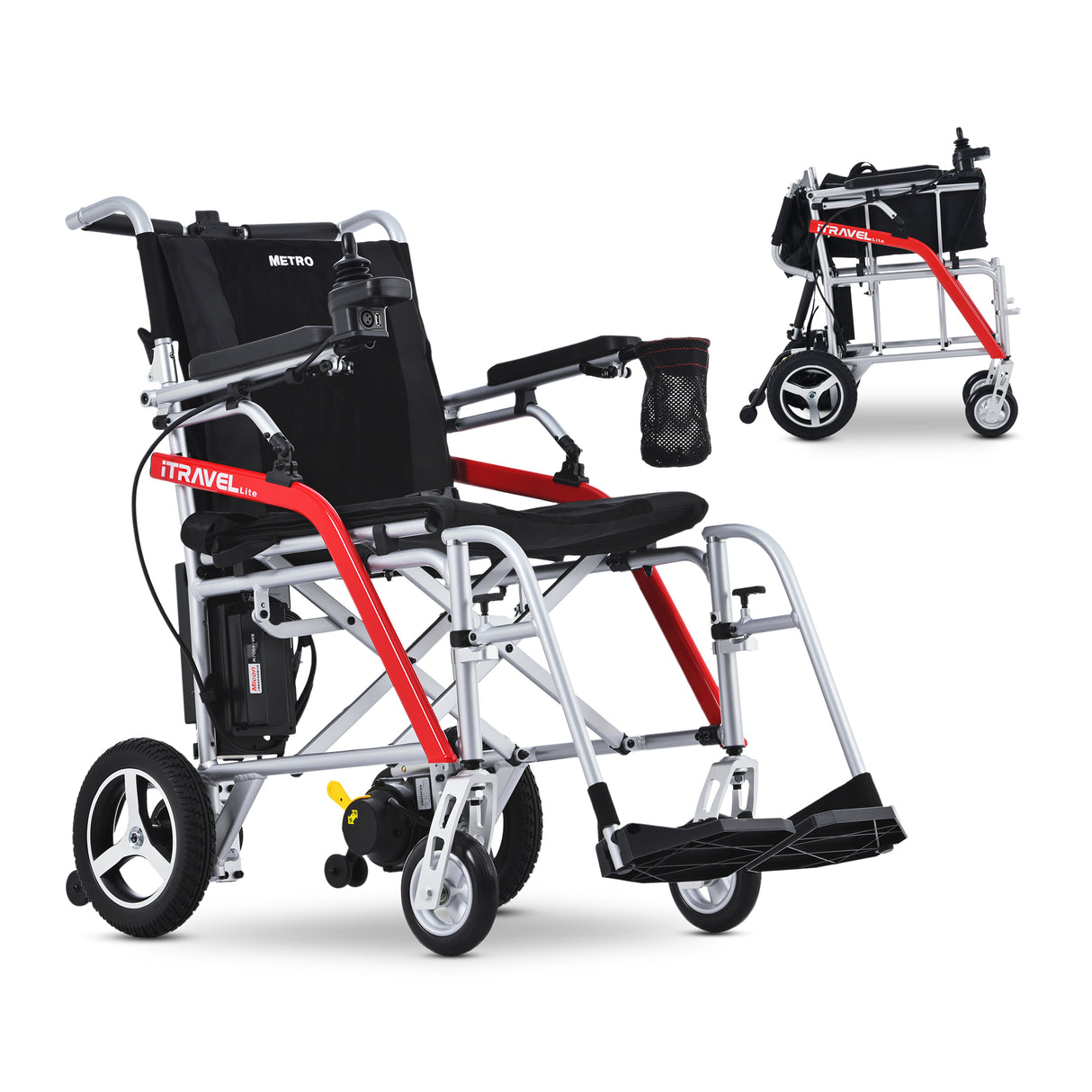 METRO MOBILITY ITRAVEL LITE 10" 4 Wheel Mobility Electric Wheelchairs 300W Motor 24V 10Ah Battery