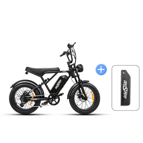 Black OneSport ONES3 20 Inch Fat Tire Mountain Electric Bike Buy an Extra Battery
