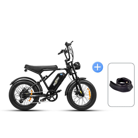 Black OneSport ONES3 20 inch Fat Tire Mountain Electric Bike Buy an additional battery and inner tube