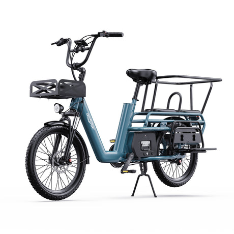 ONESPORT OT01 20" Step-Through Longtail Cargo Electric Bike 650W Motor 48V 27Ah Battery