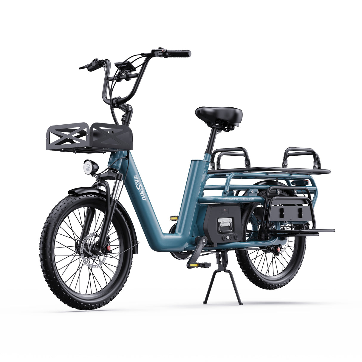 ONESPORT OT01 20" Step-Through Longtail Cargo Electric Bike 650W Motor 48V 27Ah Battery