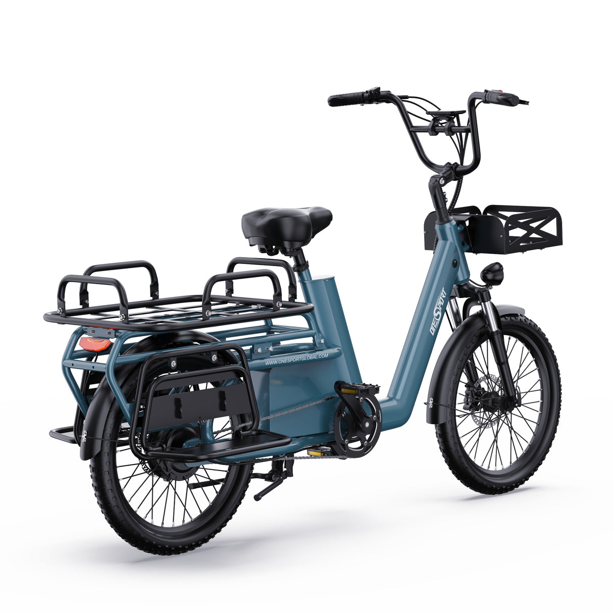 ONESPORT OT01 20" Step-Through Longtail Cargo Electric Bike 650W Motor 48V 27Ah Battery