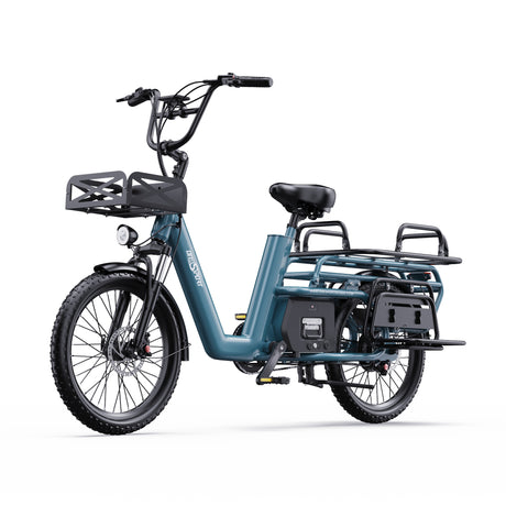 ONESPORT OT01 20" Step-Through Longtail Cargo Electric Bike 650W Motor 48V 27Ah Battery