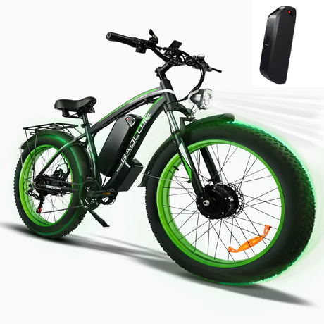 poleejiek electric bike green black 2000w dual motors